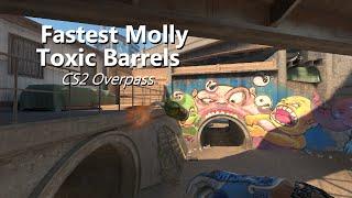 fast mollies for toxic barrels on CS2 Overpass