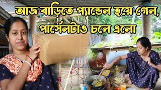 আজ বাড়িতে প্যান্ডেল হয়ে গেল, সমস্ত কাজ একা হাতে করতে হবে,,, চলে এলো আরও একটা পার্সেল#sajalapu