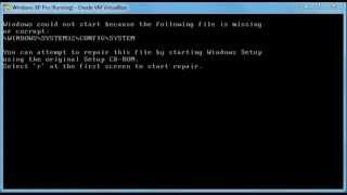 Windows\System32\Config\System missing or corrupt fix