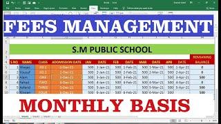 school fees management system excel |  student fee management system excel