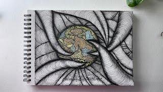 Relaxing colorful zentangle inspired art | Zentangle art | Meditative | satisfying | calming