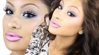 PARTY Party Makeup! Purple eyes, pink lips, & glitter liner!