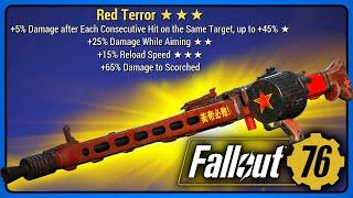 Fallout 76: Red Terror - The New Double LMG - It's a Beast!