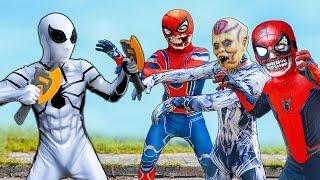 TEAM SPIDER-MAN NERF WAR vs BAD GUY TEAM || Protect Spider-Man School From ZOMBIES (Funny Action)