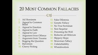 20 Most Common Logical Fallacies