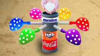 Experiment : Coca , Fanta & Mentos & Balloons !!