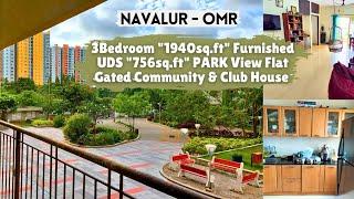 #NAVALUR #OMR “1940sq.ft” #3BedRoom UDS "756sq.ft” #Garden View #FlatForSale @ ₹87L #GatedCommunity