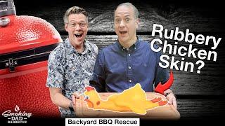 Say Goodbye To Rubbery Chicken!  Smoked AND Crispy Kamado Chicken Skin (Backyard BBQ Rescue)