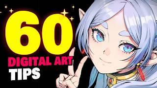  60 DIGITAL ART TIPS in 6 min | YouTube Art School