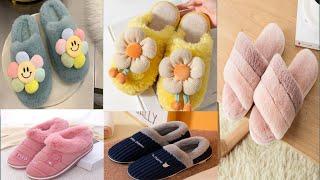 new winter home slippers for girls and women latest winter style woolen shoes #trending #fashion