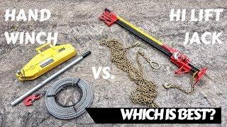 Hand Winching 4x4 - Hand Winch vs Hi Lift Jack - Which Is Best? - ESSENTIAL SELF RECOVERY TECHNIQUES