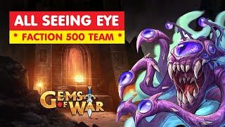 Gems of War ALL SEEING EYE Faction 500 Delve Guide and Best Team! Easy pure strategy!