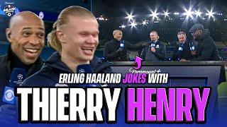 Erling Haaland jokes with Thierry Henry and talks making Champions League history | UCL on CBS