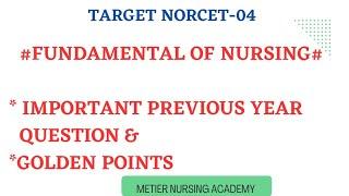 'Rapid Revision' Fundamental of nursing important questions, key points and golden points.