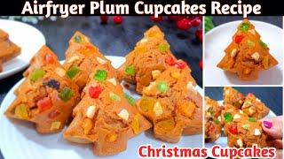 Air Fryer Cupcakes Recipe (Eggless) | Christmas Plum Cupcakes | Christmas Recipes