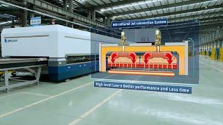 Jinglass is the pioneer of the mid infrared forced Jet convection tempering furnace