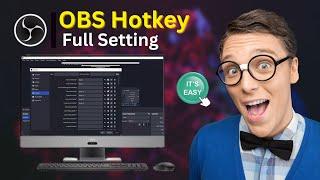 How to add Shortcut Keys to Start Stop Recording in OBS Studio | How to setup Hotkeys in OBS 2023