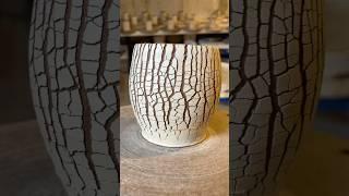 How to make sodium silicate crackle pottery #pottery #ceramic #potterywheel #handmade #clay #craft