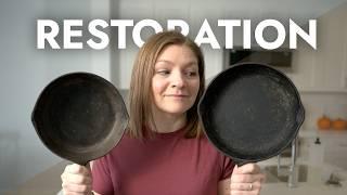 I tried restoring these cast iron pans