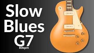 Classic Slow Blues Guitar Backing Track in G Major (G7)