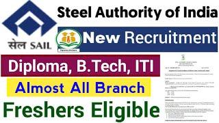 SAIL Recruitment 2023 | Diploma, B.Tech | Freshers | SAIL Raurkela Vacancy 2023 @diplomaholders