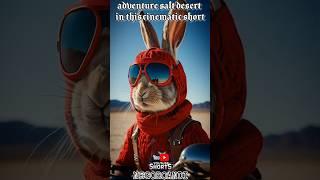 Rabbit's Quest: Bunny in Red Knitted Motorcycle Helmet #shorts