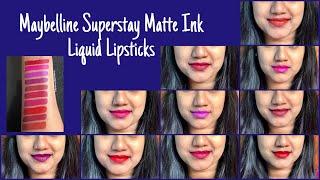 Maybelline Superstay Matte Ink Liquid Lipsticks Swatches & Review for dusky/indian skin - NC 45