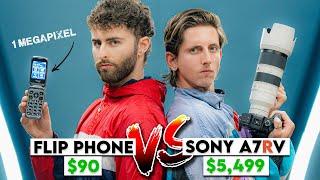 $90 Flip Phone VS $5,500 Sony A7RV - WHO WILL WIN?