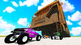 We Fought an Army of Tiny RC Cars with the World's Largest Dump Truck in BeamNG Multiplayer!