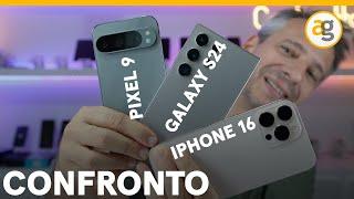 CONFRONTO iPHONE 16 vs. GALAXY S24 vs. PIXEL 9 quale meglio?