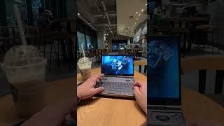 Is it too big or too small? #gaming #gpdwinmax2 #tekken7 #laptop #starbucks