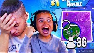 MY LITTLE BROTHER FINALLY WINS HIS FIRST GAME OF SCRIMS ON BUILDER PRO!! COMPETITIVE FORTNITE BR