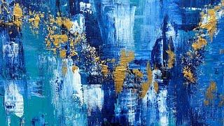 Abstract Painting with Texture and Gold Paint