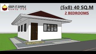 Small House Design with 2 Bedrooms (40sqm)