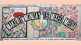 Make It Monday 1.6 Mixed Media Floral Live Free Weekly Card Making Class!!