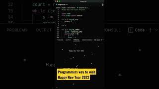 Love coding ️️  Happy New Year 2022 status  using python #shorts #coding #programming