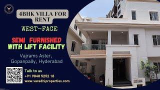 Ad-167 WEST FACE Villa LIFT Facility 4BHK #gopanpally #tellapur #hyderabad