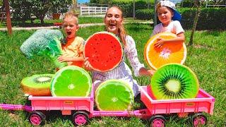 Vlad and Niki hide and seek fruit on the farm - Funny stories for kids