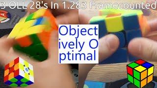 JJ Cuber Time Attack In 1.283 Framecounted | (R' F R S R' F' R S')x3 Also Counts