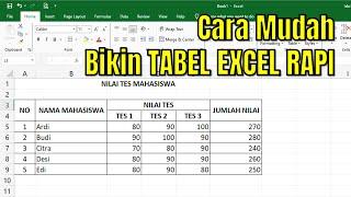 Cara Membuat Tabel Excel Rapi Untuk Pemula | Belajar Excel Pemula