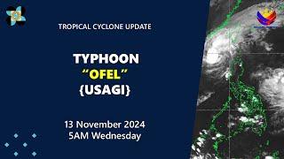 Press Briefing: Typhoon #OfelPH {Usagi} at 5 AM | November 13, 2024 - Wednesd