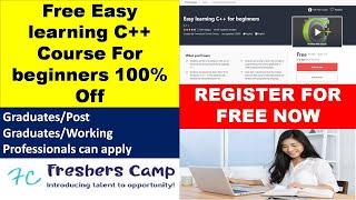 Free Easy learning C++ Course | For beginners | 100% Off | Freshers Camp | Campus Placement