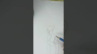 how to draw a girl ties her hair/pencil drawing #shorts #pencildrawing