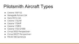 Pilotsmith Aircraft Checkouts How to Check