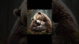 Tiny Kitten Saves a Giant Bear – Heartwarming Jungle Story  #Shorts #cuteanimal #cat #aicat