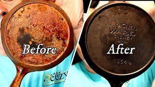 Rusty Cast Iron Skillet Restoration