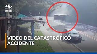 Video del momento exacto de accidente en vía Bogotá - La Mesa