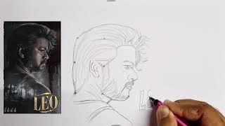 Leo Vijay Thalapathy pencil drawing