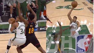 Giannis Antetokounmpo NASTY spin move and acrobatic layup  Bucks vs Hawks Game 2