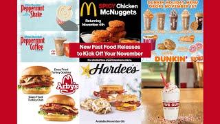 Big Fast Food Releases To Kick Off November from McDonald's, Dunkin, Arby's, and More #fastfood